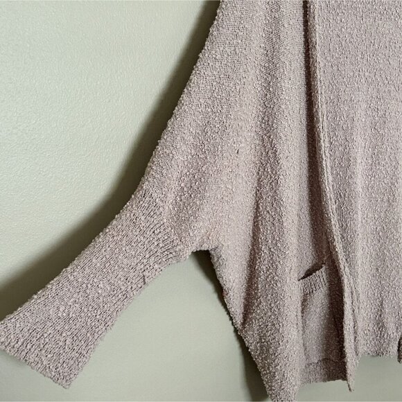 Evereve Dolman Sleeved Cardigan Sweater Knotty Texture Dusty Rose Blush Size L - Picture 4 of 7